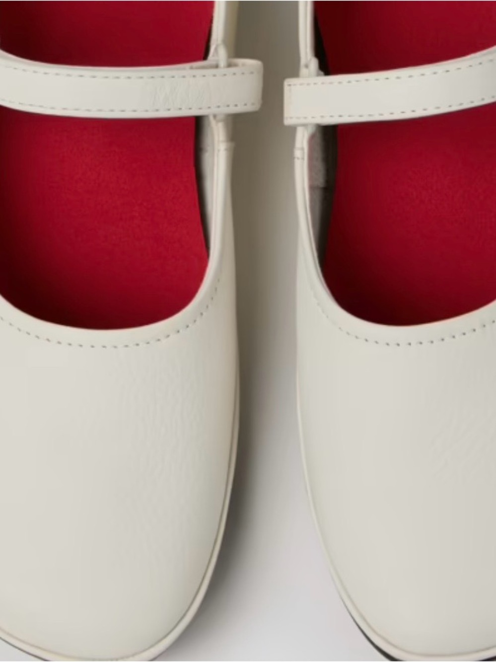 Camper Girls Cream Mary Jane Flats with red Insole - Picture 5 of 16